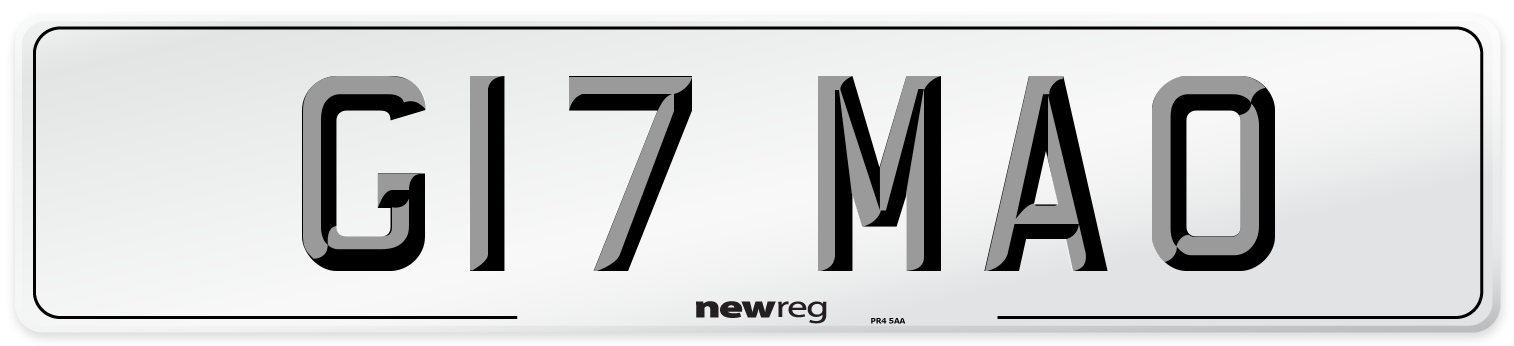 G17 MAO Number Plate from New Reg